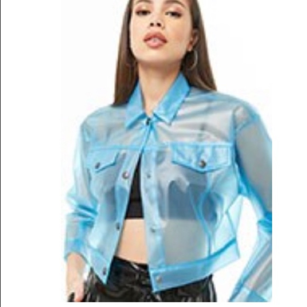 blue vinyl jacket
